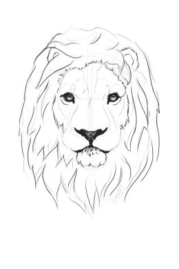 Рисунки льва для срисовки