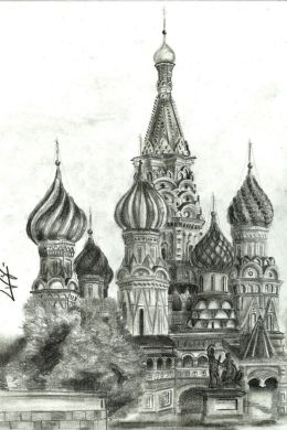Московский кремль рисунок карандашом