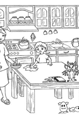 Детский рисунок кухни