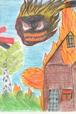 Детские рисунки про пожар