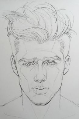 Лицо мужчины рисунок карандашом