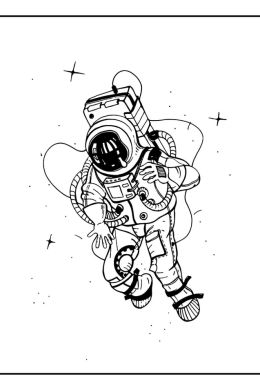 Раскраска космонавт в скафандре