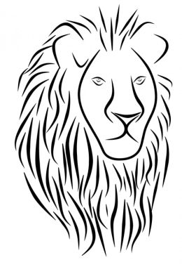Морда льва раскраска