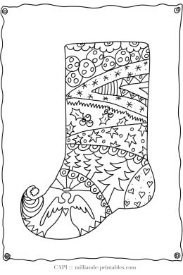 Новогодние носки раскраска