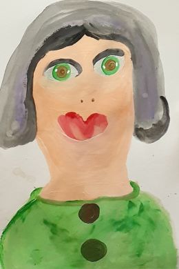 Портрет мамы красками