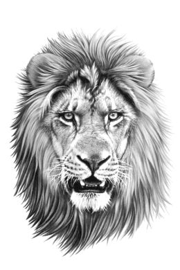 Голова льва эскиз