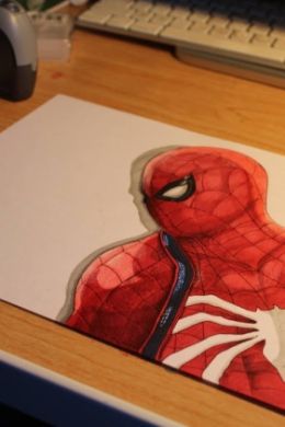 Человек паук нарисованный карандашом