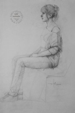 Сидящий человек рисунок карандашом
