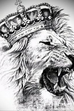 Эскиз льва с короной