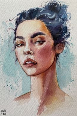 Портрет рисунок красками
