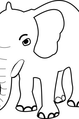 Слон раскраска для малышей