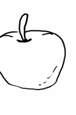 Яблоко нарисованное карандашом