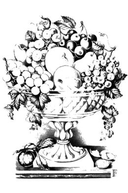 Натюрморт ваза с фруктами карандашом
