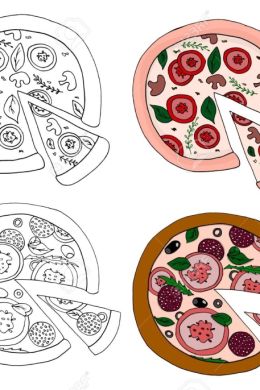 Рисунок пиццы карандашом