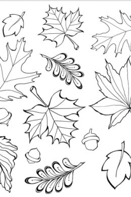 Раскраска осенних листьев
