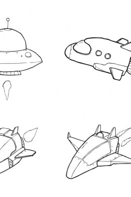 Космический корабль рисунок карандашом