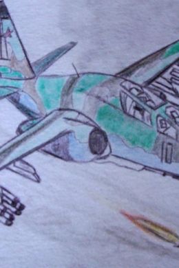 Самолет нарисованный карандашом