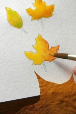 Осенний лист карандашом