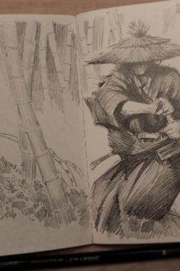 Рисунки самураев карандашом