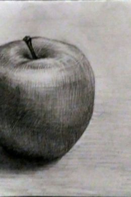 Штриховка яблока карандашом
