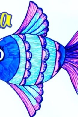 Рыбка нарисованная карандашом
