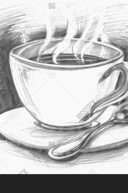 Рисунки кофе карандашом