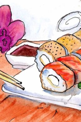 Рисунок для срисовки суши