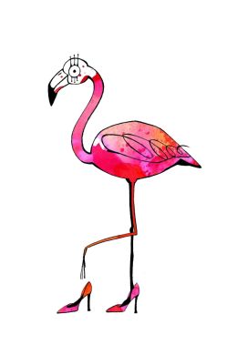 Фламинго рисунок карандашом для срисовки