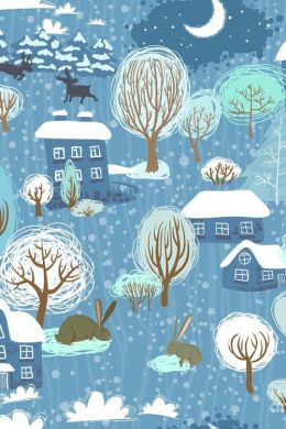 Рисунок зимний лес для детей