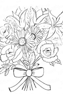 Рисунки букетов цветов красивые для срисовки