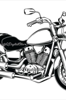Рисунок мотоцикла карандашом для срисовки