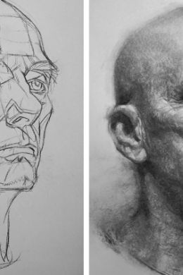 Рисунок головы человека карандашом поэтапно