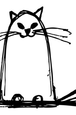 Рисунок кошки карандашом детский