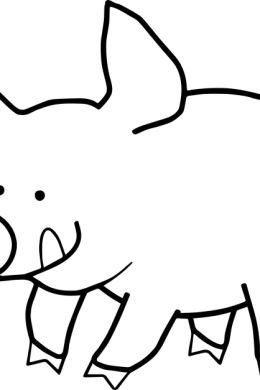 Свинья карандашом для детей рисунок