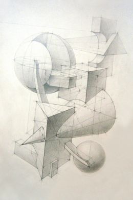 Композиция из геометрических фигур рисунок карандашом