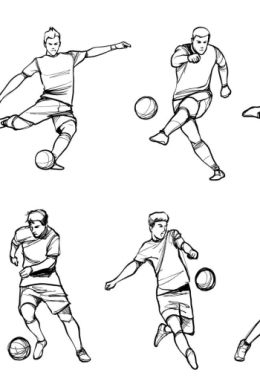Рисунок карандашом футболиста с мячом