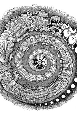 Календарь майя трафарет