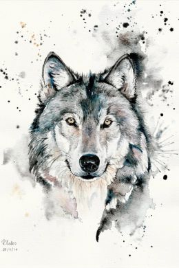 Волк живопись