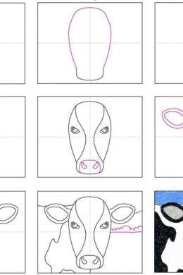 Корова рисунок поэтапно