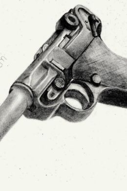 Пистолет легкий рисунок карандашом