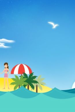 Рисунок пляж детский