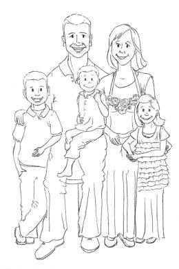 Рисунок семья раскраска