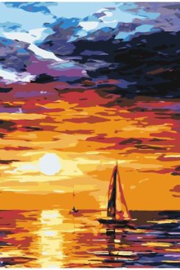 Закат на море рисунок гуашью