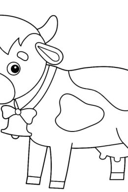 Рисунок корова раскраска