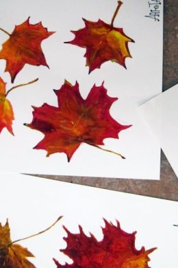 Осенние листья нарисованные гуашью
