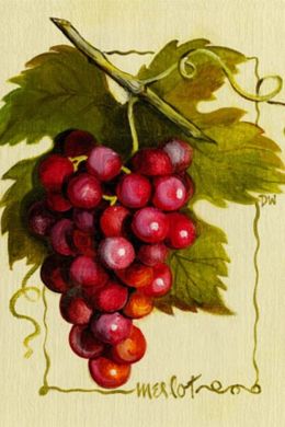 Пальцевая живопись кисть винограда