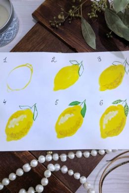 Рисунок лимоны гуашью