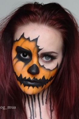 Легкий макияж на хэллоуин гуашью