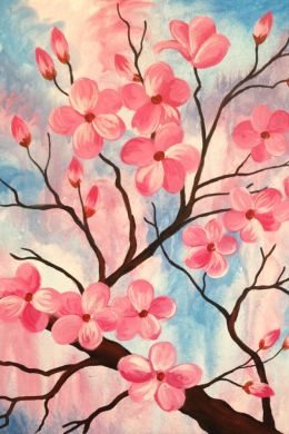 Цветущие деревья рисунок гуашью