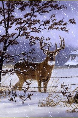 Животные зимой живопись